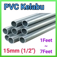 Pvc Water Pipe 15mm(1/2 inci)Class O/Class 7 (1-7kaki) (PPK)