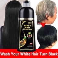 3IN1 Ginseng Black Hair Dye Shampoo Penghitam Rambut Uban Menjadi Hitam Permanen Sampo Penghilang Ub