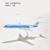 1:100 skala KLM Fokker FK-100 FK100 syarikat penerbangan ABS plastik pesawat Model pesawat pesawat p
