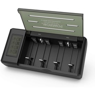 Powerowl Universal Battery Charger with LCD Large Screen (Recharge Pro, 3 Data Visualizations), for 