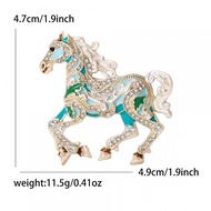 Vintage Enamel Carousel Horse Rhinestone Brooch