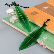 FAY Willow Leaf Shape Letter Opener Tool, Green Durable Letter Opener Bookmark, Portable Safe Cut Paper Tool Pointed Tip