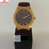 (Official Warranty )J.Bovier B28-20953-RGBCB Rosegold Case Silicon Strap Man Watch