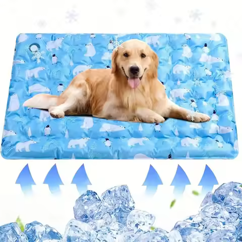 E5 Cute Floor Mat Cool Pet Cooling Mat Self Added Water Dog Cold Bed Mat Portable Durable Pet Ice Cu