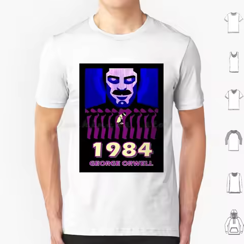 George Orwell 1984 : Watching Psychedelic Print T Shirt Big Size 100% Cotton George Orwell George Or