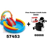 Intex 57453 Rainbow Slide Pool Play CenterRing + Free Electric Pump 66666