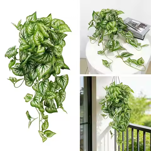 Green&red Perilla Leaf Artificial Plant Silk Leaves Vine Leaves Faux Plant Vine Decorative Leaves Ar