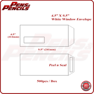 White Window Envelope 4.5" x 9.5" / Sampul Surat Putih 4.5" x 9.5" (114 x 241mm) Peal&Seal Envelope