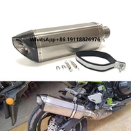 Hexagon Titanium Alloy Motorcycle Exhaust DUKE 390 RC390 Duke 790  Exhaust Akrapovicses Moto Exhaust