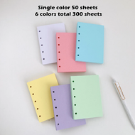 【orange shop】 M5 5Holes 50 Sheets Colorful  Loose Leaf Notebook Refill Spiral Binder Inner Page Week