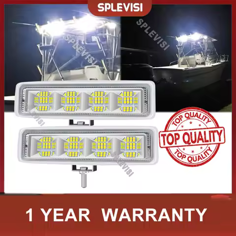 2x 12/24 V 6 inch Waterproof Led Boat Spotlights Deck/Dock Marine Lights for Cruise Ships Yachts Boa