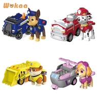 Paw Patrol ของเล่นโมเดลดึงถอยรถตุ๊กตาสะสมของขวัญวันเกิดสำหรับเด็กของแท้4ชิ้น