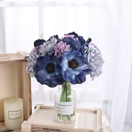 Artificial Anemone Peony Flowers Bunga Hiasan Hidup Silk Bridal Wedding Bouquet Home Decor Aesthetic