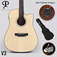 Phoebus Pg-30 V3 Dreadnought Spruce Top Acoustic Guitar with Gig Bag (Pickup Available)