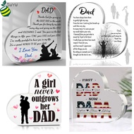 Dad Birthday Gift - Engraved Acrylic Block Birthday Gifts for Dad 4 x 4inch - Cool Fathers Day Prese