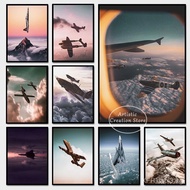 A6m Zero Fighter And F4u Corsair Fighter Poster Prints For Home, Living Room, Bedroom, Dining Room, 