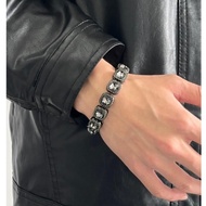 [Black Rock Sugar Diamond Bracelet] American High Street hiphop Cuban Chain Hip Hop National Trendy 
