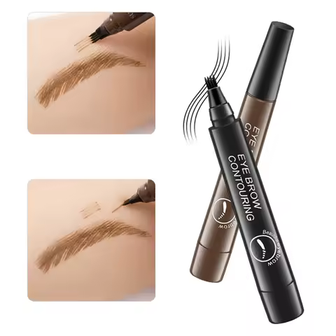 Brown Black Eyebrow Pencil 4 Point Microblading Liquid Eyebrow Pen Red Waterproof Natural Wild Eye B