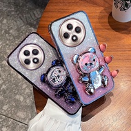 Casing For Redmi 14C 4G REDMI14C 2024 Soft Case Cute Candy Bear Bracket Bling Glitter Paper Clear Pl