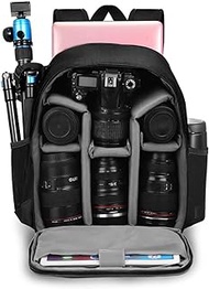 CADeN Camera Backpack Bag for DSLR/SLR Mirrorless Camera Waterproof with 14 inch Laptop Compartment, USB Charging Port, Tripod Holder, Rain Cover, Camera Case Compatible for Sony Canon Nikon Black L