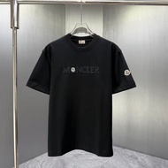 Moncler/Mengkou/2026 Round Neck Short-Sleeved T-Shirt Couple Style Men Style Contrast Color Solid Co