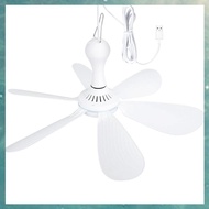 (OAKF) Silent 6 Leaves USB Powered Ceiling Canopy Fan Hanging Fan for Camping Bed Dormitory Tent