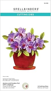 Spellbinders Azalea and Garden Pot with Ladybugs Etched Dies, Metal