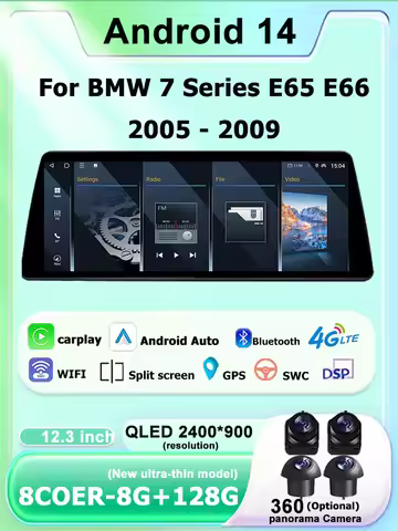 Wireless Carplay Android Auto For BMW 7 Series E65 E66 CCC System New Android screen Car Radio Multi