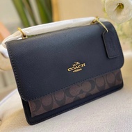 Coach Bag New Style Pattern Contrast Color Snake Pattern Metal logo Carriage Flap Gold Chain Retro c