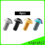 [Szgrqkj2] 6pcs Bike Disc Brake Rotor Bolts, Titanium Screws, M5x10mm