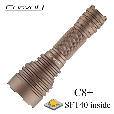 Convoy C8 Plus Flashlight with Luminus SFT40 Led Lanterna 18650 Torch Portable Lighting Camping Fish