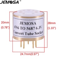 JEMOSA 1PC 9Pin Tube Socket Adapter 6H6N 6N6 TO 5687 6.3V Audio Vacuum Tube Socket Adapter Converter