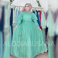 Dress Revina Malika Dress Brokat malika Pakaian Muslim Wanita brukat