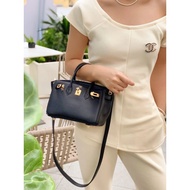 Hermes Black Gold Mini Platinum Bag Strap Shoulder Strap FSO1