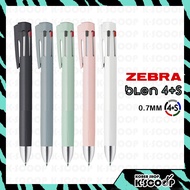 ZEBRA Blen 4+S Multi Pen 4 Colors Ballpoint Pen 0.7mm + Mechanical Pencil 0.5mm