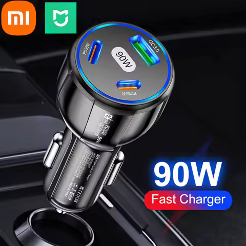 Xiaomi MIJIA 90W Fast Charger 3 Ports PD USB Car Charging Mobile Phone Type-C Adapter Quick Charger