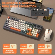 FREEWOLF T96 Wireless Keyboard Mouse Combo Smart Screen RGB Bluetooth 2.4G 96 Keys
