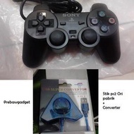 Package: 1 PS2 OP Stick/Factory ORIGINAL+USB CONVERTER - Make Playing PES/Other Games