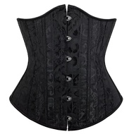 Nvodfn Đen Trắng Nâu Jacquard Áo corset mặc phía dưới áo ngực Phụ Nữ Món Quà 26 Thép Xương Satin Thổ