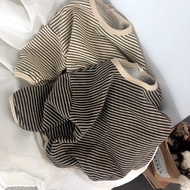 |D03 D03|Explosion Soft Korean Style Loose Striped Long-Sleeved Top Newborn Baby