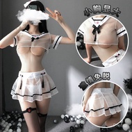 Sexy lingerie, JK uniform, student outfit, college style, see through outfit, three-point style | AB
