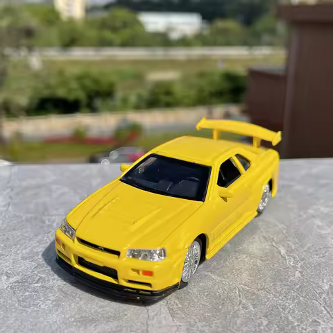 Die-cast 1:43 scale Nissan GTR R34 alloy static simulation car model collection commemorative home o