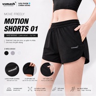 Women's Motion Shorts 4IN1 With 2-Layer Pockets Vsmash Sportswear Shorts Sports Running Stretch Work