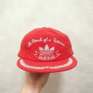 三件7折🎊 Adidas 七分割帽 老帽 棒球帽 橘紅 羊毛 大電繡logo 極稀有 老品 復古 古著 Vintage