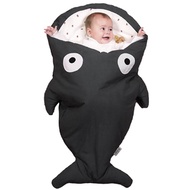 鯊魚咬一口 BabyBites｜(輕量版)100%純棉手作嬰幼兒睡袋/防踢被/包巾－酷岩灰