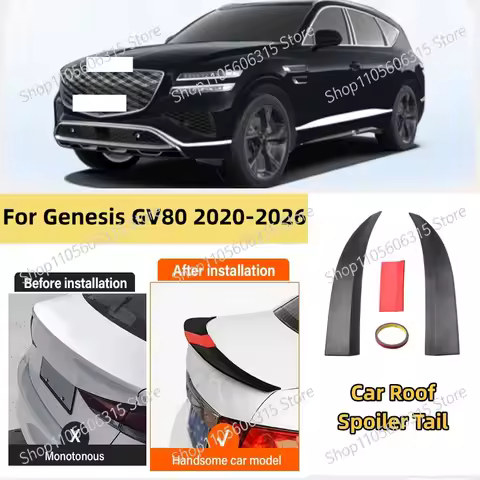 For Genesis GV80 2020-2026 3-Section ABS Rear Trunk Spoiler 115-125cm Adjustable Sports Decor Top Wi
