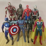 8Pcs/Set 18cm Marvel Avengers Star Lord Iron Man Spiderman Doctor Strange Thanos Black Widow Captain America Hulk Action Figure Toy
