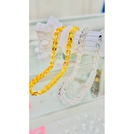 LONG PHUONG NECKLACE 5C6MM ITALIAN SILVER S950 (WHITE SILVER - SILVER WITH GOLD