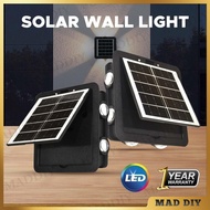 8W DECORATIVE SOLAR LED WALL LIGHT RGB WARM WHITE SOLAR WALL LAMP LAMPU DINDING SOLAR