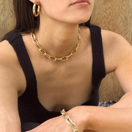 Vnox Gold Chunky Link Chain Necklace Pendant Toggle Necklace for Women Men Teen Girls